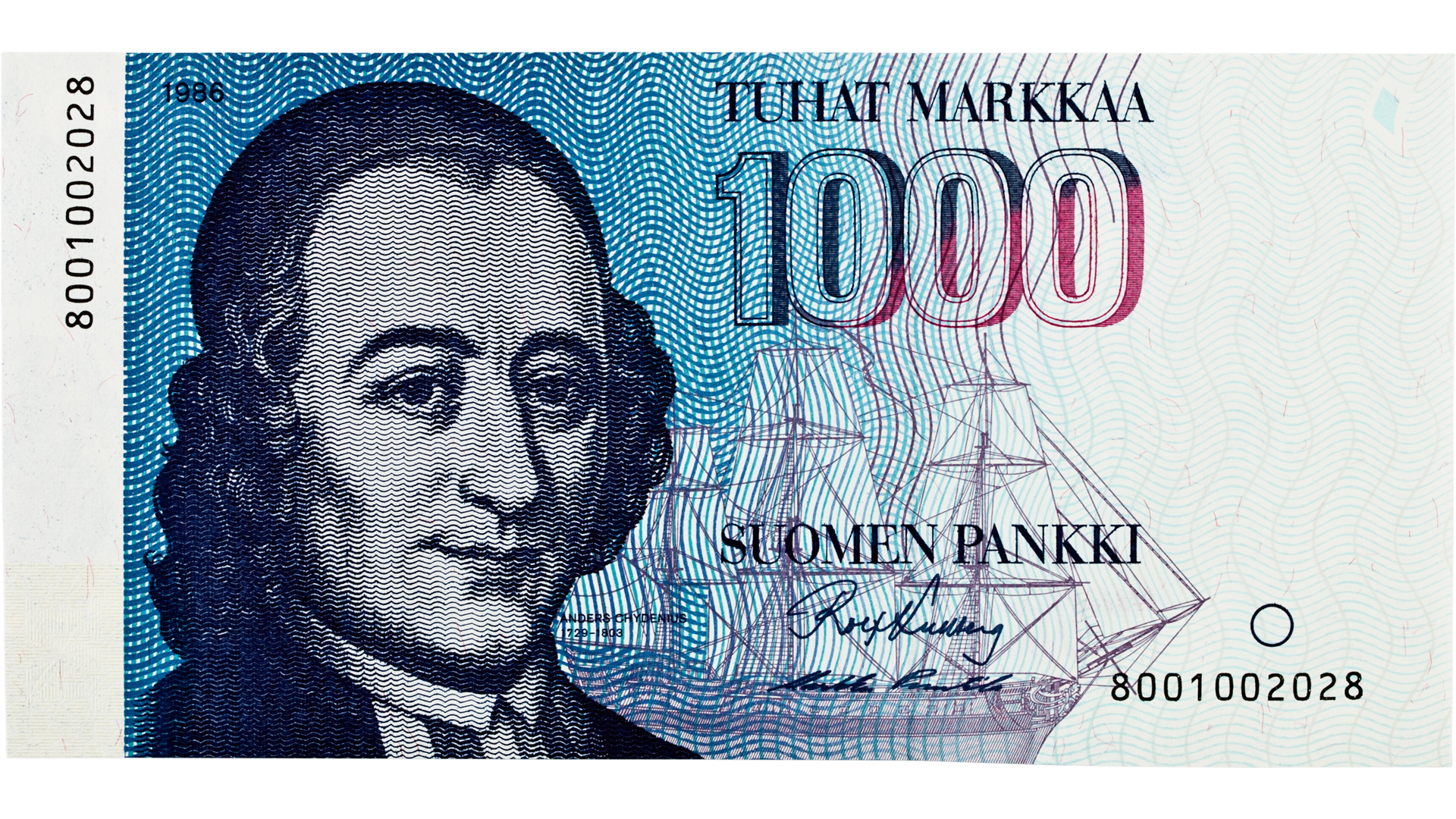 1000 mark sedel 1986