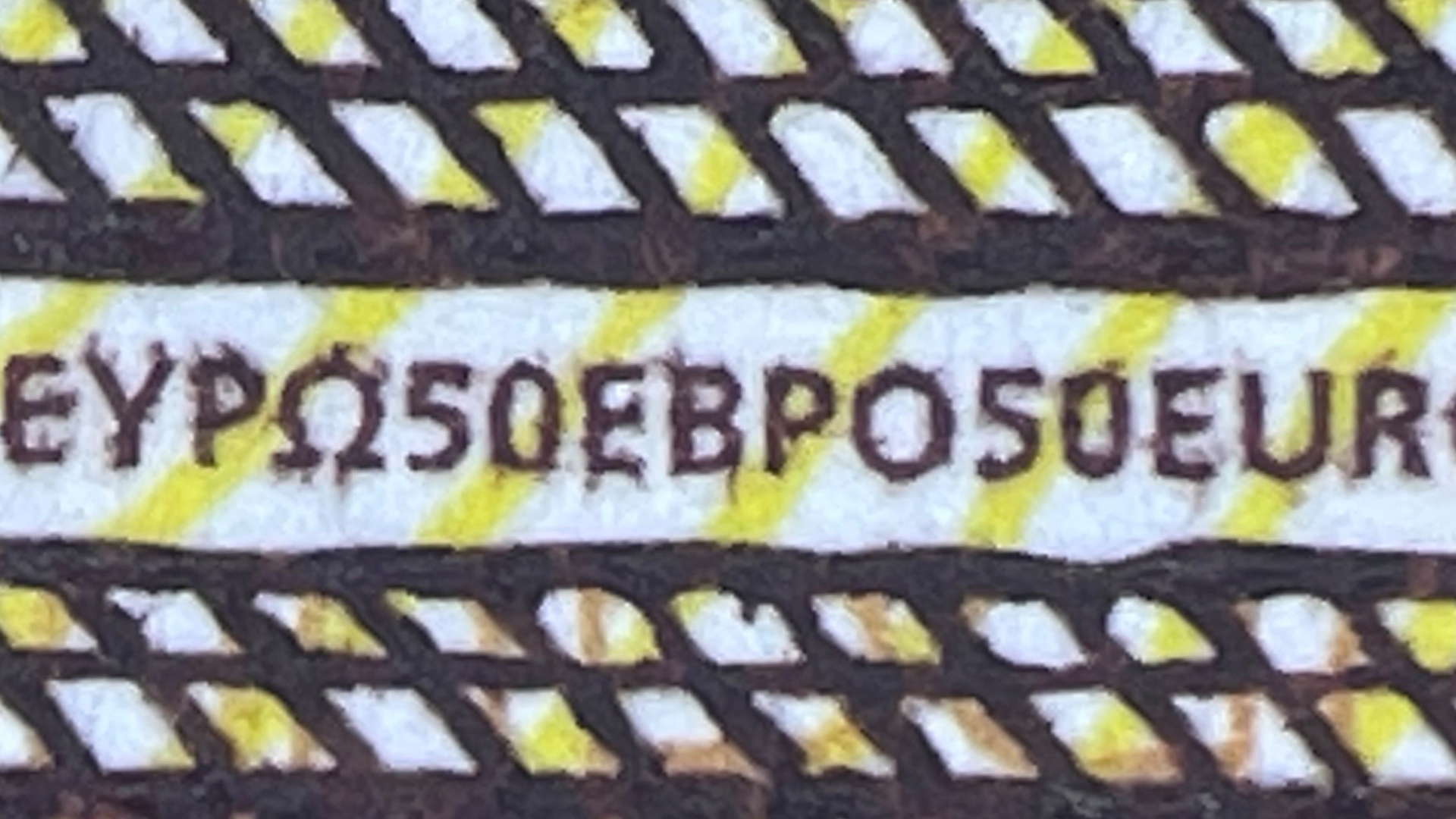 Microprinting on a 50 euro banknote